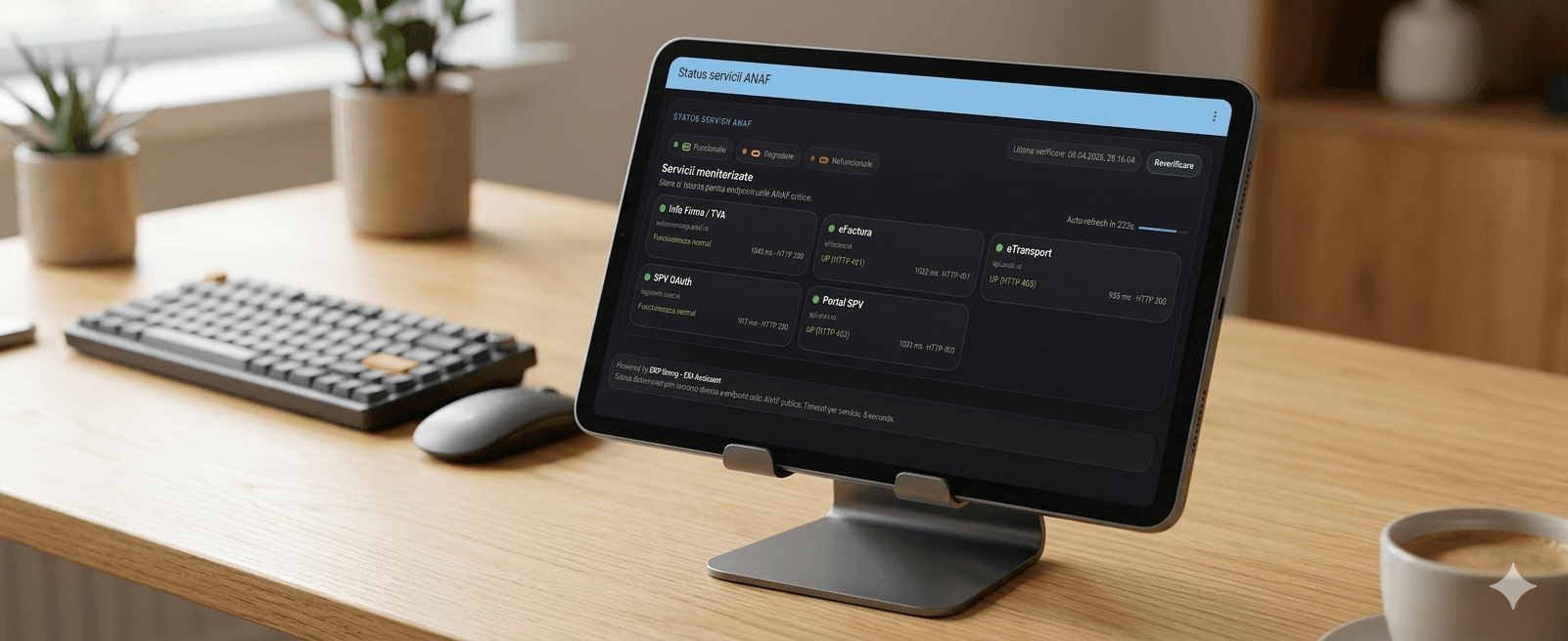 Dashboard status servicii ANAF
